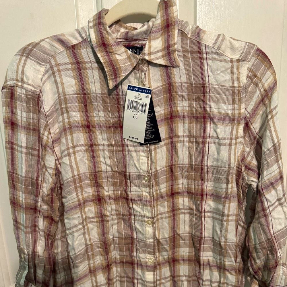 Flannel polo shirt